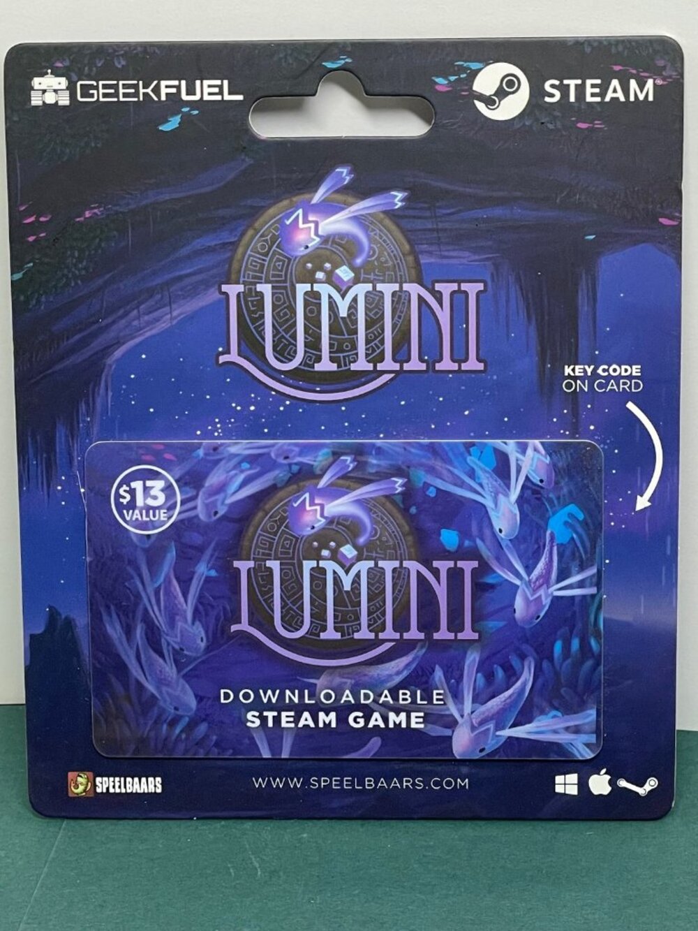 Sealed Geek Fuel Lumini Steam Game Promo Card Indie Puzzle Adventure PC